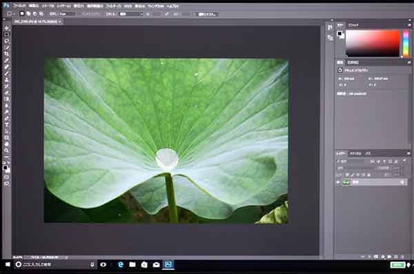 一眼レフカメラニコンD7200での高解像度JPGデータを画像編集Adobe Photoshop CC 2018年版に取り込む。　